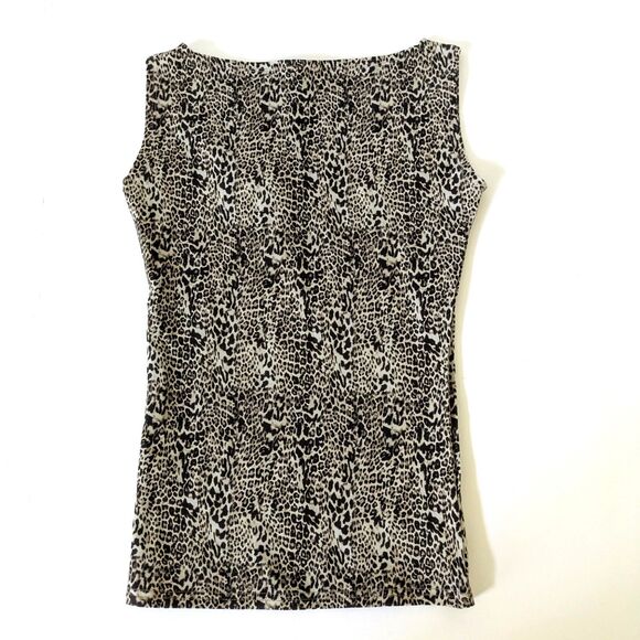 Rendal UK Tia Sleeveless Tank Top Cheetah Print Size S Cotton Blend Stretchy - Picture 3 of 10